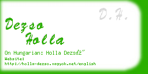 dezso holla business card